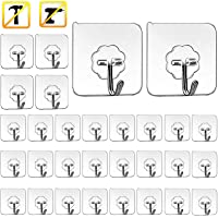 30 Gancho Adhesivos de pared -gancho de pared impermeable-Ganchos Reutilizables-Gancho de Pared para Familia y Oficina…
